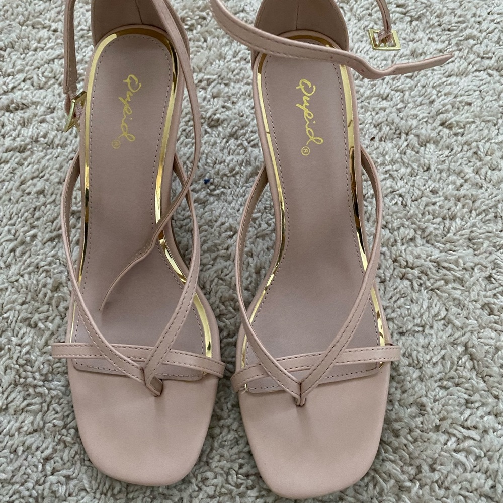 Qupid strappy nude heels